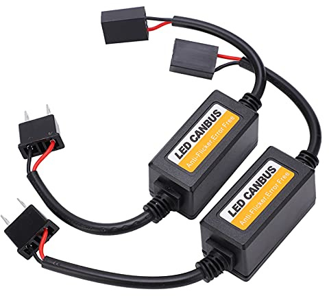 2 Stück LED-Decoder, Anti-Flicker, Auto-Armaturenbrett, Fehlercode, Fehlerunterdrückung, Fahrzeuglampen, Widerstandsadapter, Kfz-Scheinwerfer-Interferenzfilter, H7 DC 9 V–16 V