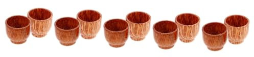 TOPBATHY 10pcs Natural Wood Tea Mug Multi-use Camping Drink Cup Portable Travel Mug Hot Drink