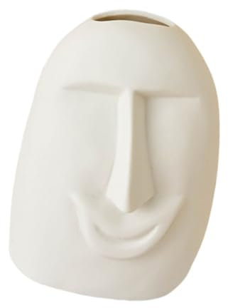 STOBAZA Abstrakte Kunstvase Keramik Blumentopf Mit Menschlichem Gesicht Weiß Dekoratives Desktop Ornament Nordischer Stil