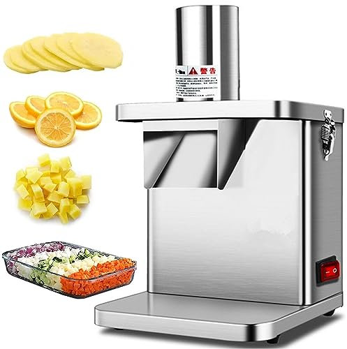 Cortador de Verduras eléctrico Cortador en espiral de acero inoxidable, picador de verduras eléctrico, licuadora de cocina, cortador de dados de verduras eléctrico de 250 W, cortador de dado