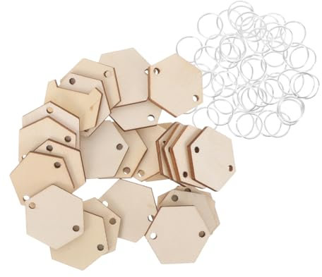 SHINEOFI 1tasche Holzkegel Anhänger Unvollendet Zum Basteln Dekorative Schlüsselanhänger Handgefertigte Holzdekor Anhänger Mit Ring Für Handarbeit