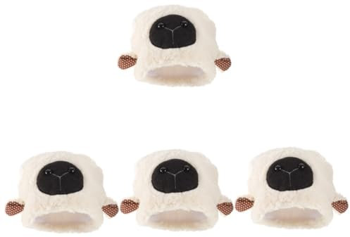 Vaguelly 4stücke Plüsch Schaf Ohr Hut Niedliches Cosplay Headgear Lustige Fotorequisiten Für Halloween Karneval Geburtstagsfeiern Weich Leicht Und Bequem Für Bühnenaufführungen Und