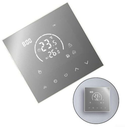 Termostato inteligente para sistemas de calefacción eléctricos y montados en la pared con horario programable de 7 días y función de bloqueo infantil (calentamiento de agua)