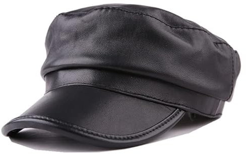 LVUNZJCA Lederhüte für Damen Lederhüte for Männer und Frauen, lässiger flacher Hut, Jugendmütze Wintermützen für Damen(XXL)