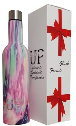 UP GREAT Trinkflasche Edelstahl im Geschenkkarton, Geburtstagsgeschenk für Frauen Freundin, Kollegin, Thermosflasche 750ml, Isolierflasche für Camping