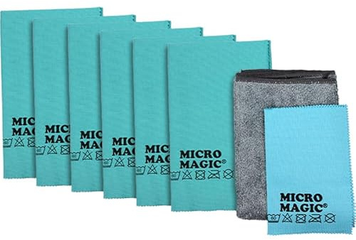 Pastaclean Set di panni per vetri e lucidatura (turchese) estremamente assorbenti, senza pelucchi, panni in microfibra, per pulire finestre, lucidare auto, 6 panni per la pulizia + 1 panno morbido + 1