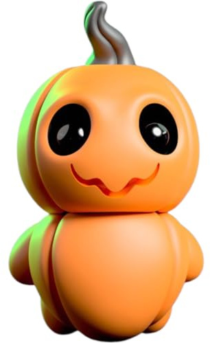 Cute Pumpkin Ghost Figurine with Flexible Wobble Head – Halloween Desk Buddy & Collectible Décor Gift for Teens & Adults – 3D Printed in Canada