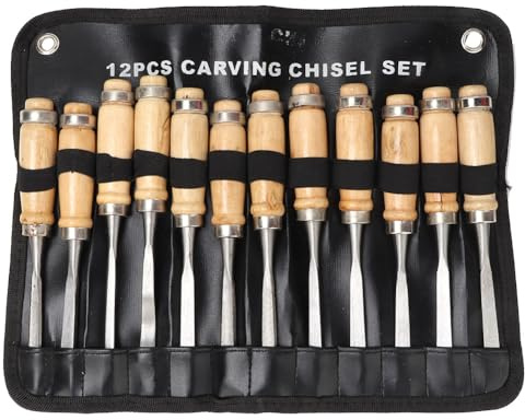 Wood Carving Chisel Set Sharp Quality Steel Engraving Tool Woodworking Beginners Bag