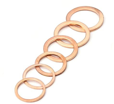 Juego de juntas de arandela de cobre con junta tórica, sello de anillo plano for aplastamiento de embarcaciones, anillo de sello plano, tapón de cárter, juntas de aceite(300PCS M5-M20)