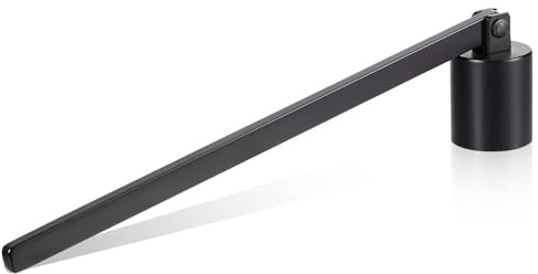 TIESOME Spegnitoio per candele, con manico lungo, estintore in acciaio inox nero per spegnere in modo sicuro la fiamma dello stoppino