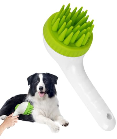 Welpen-Badebürste | Katzendusche mit langem Griff – Fellbürste für | Tierhaare für Hunde, Katzen, Kaninchen, Kätzchen, Entspannung, Baden im Innenbereich