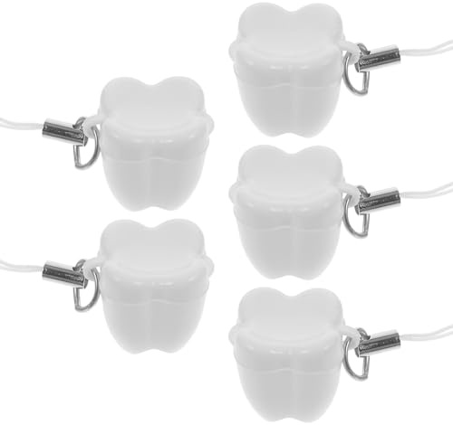 TOVINANNA Caja de Dientes para Bebés 5 Unidades Contenedor Conmemorativo de Plástico Color Blanco Leche para Guardar Dientes de Leche Infantiles Almacenamiento para Recuerdos Infantiles