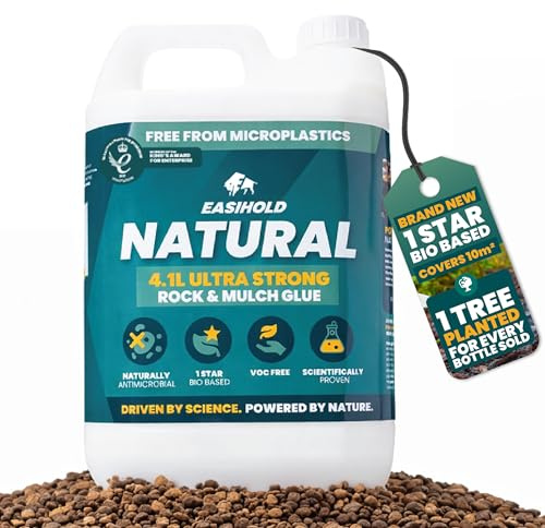 Vuba Easihold 4.1L Gravel Glue – Rock, Stone Adhesive & Mulch Binder, Natural Non-Toxic Ready-to-Use, Pea Gravel & Bark Stabiliser for Landscaping Paths, Patio Borders 10m² Coverage 3-Year Protection