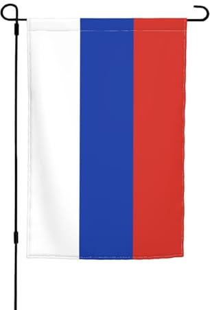 Bandera rusa de 30 x 45 cm, de arpillera pequeña de doble cara para decoración del hogar al aire libre