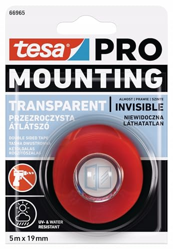 tesa® Doppelklebeband Doppelseitiges Montageband CRAFT 5 m x 19 mm Ablösbar Permanent Klebend In Transparent | Klebeband Für Montagearbeiten Innen & Außen | Ohne Bohren Extra Starke | 04965-00016-05