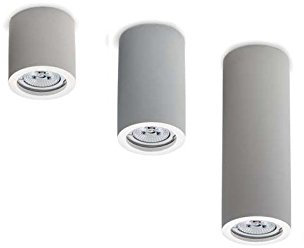 Pianeta Led - Spot encastrable de plafond, cylindre en plâtre blanc, à peindre, hauteur de 7, 13 et 19 cm VINCENZA Bianco