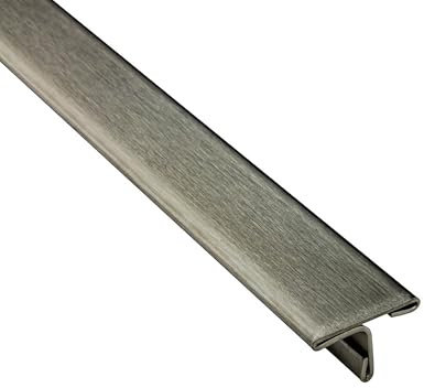 T-Profil Edelstahl Schiene Übergangsprofil V2A 2,5m 15mm gebürstet silber | Für saubere Übergänge zwischen Fliesen, Laminat und Bodenbelägen, 15mm Übergangshöhe, 2,5m, V2A Edelstahl, gebürstet, silber