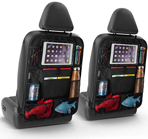 2 Pack Backseat Car Organizer - Multi Pocket All Purpose Holder for iPad, Cooler bottles, Toys, Books, Tissues, etc.-car seat accessories storage protector organiser-campervan uk
