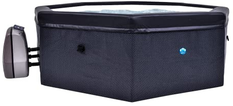 N NETSPA - Spa New - Octopus - Semi-Rigide Octogonal 4+2 Places - SP-OCT165B – Portable Compacte en PVC avec Chauffage, Pompe de Filtration de l’Eau et Couverture Isotherme – Volume 1000l - 193x73cm