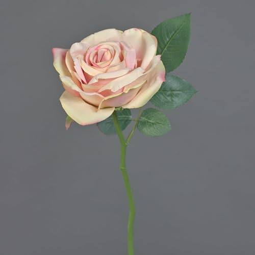 artplants.de Kunstrose NIKOLETA, rosa, 30cm, Ø12cm - Textil Rose