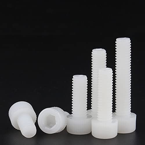 CONPHERON Vis en plastique, Vis à six pans creux en nylon blanc, M5*30 mm,40 pcs