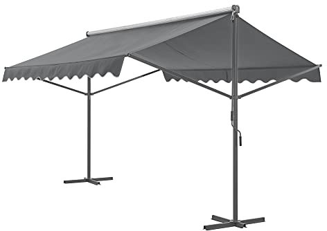 Standing Awning Selenizza Free Standing Awning 500x300x260cm Garden Awning Sun Protection Patio Canopy Outdoor Terrace Garden Balcony Dark Grey