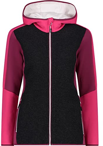 CMP - Stretch-Fleecejacke für Damen mit fester Kapuze, Fuchsie, D36
