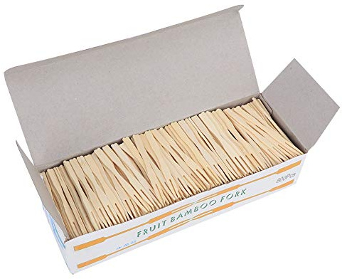 800 Tenedores de Madera, Tenedores de Aperitivo Desechables, Mini Púas de Comida, Tenedores de Cóctel de Frutas de Doble Punta para Aperitivo, Cóctel, Fruta, Pastelería, Postre