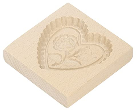 Keks-Stanzform, Niedliches Muster, Wiederverwendbar, Geschnitzt, Waschbar, Keksform aus Holz, Abgerundete Kante, Keks-Backen, Keks-Stanzform (Liebe Herz und Rose)