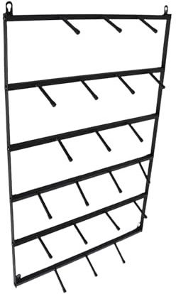 KIMISS Cups for Days Metallregal Becherregale für die Wand Schwarzes Metall Schmiedeeisen Teetassenregal Wandmontierte Kaffeetassenaufbewahrung Display Organizer Schwarz (sechs Etagen)