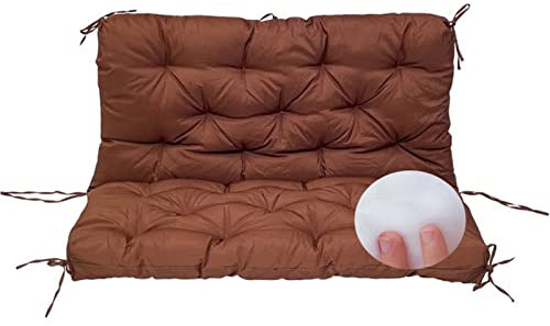 URBERY Bankauflage mit Rückenteil -2-3-Sitzer Kissen für Gartenbank,Sitzer Polsterauflage für Sitzbänke und Hollywoodschaukeln (E 120x100x10cm)