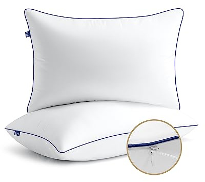 BedStory Oreillers 60x60 Lot de 2-Réglables en Hauteur - Hypoallergéniques - Lavables en Machine, Blanc
