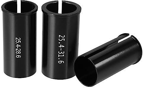 X AUTOHAUX 3 Stück 25,4 mm auf 27,2 mm 25,4 mm auf 28,6 mm 25,4 mm auf 31,6 mm Fahrrad Sattelstütze Rohradapter Sattelstütze Reduzierhülse Adapter Aluminiumlegierung Schwarz