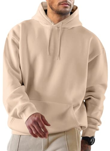 JMIERR Herren Fleece gefüttert Hoodie mit Taschen Warm Pullovers S-5XL | Gemütlicher Pullover mit Fleece-Futter, verstellbare Schnürhaube, Kängurutasche, regelmäßige Passform, Maschinenwasche