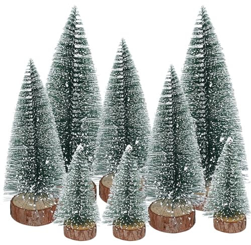 SLFYEE 8pcs Künstlicher Weihnachtsbaum Mini Tannenbaum Weihnachtensdeko Tisch Tannenbaum Klein Weihnachtsbaum Unechte Christbaum 10/15/20cm
