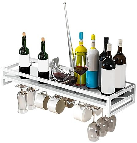 LIGUOYI Weinglashalter Wandbefestigung, Weinregal Aus Metall An Der Wand Leicht Zu Montieren Gläserhalter Mit Schrauben, für Hausbar Küche Bar Pub Restaurant Hängender Weinglashalter