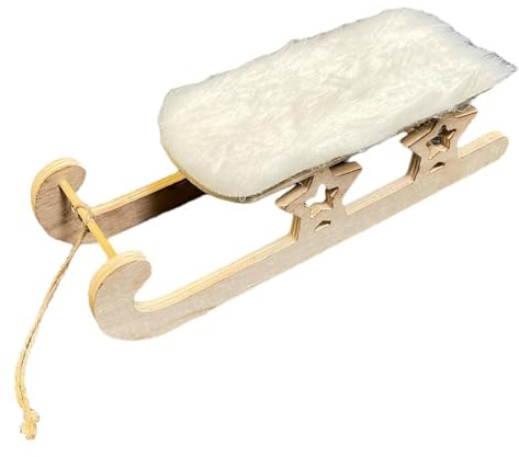 Dadeldo Living & Lifestyle Schlitten Weihnachtsdeko Holz Creme 30cm