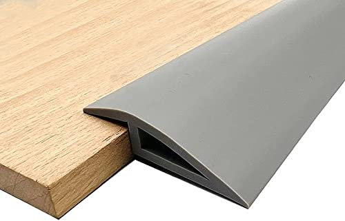 jackfru Selbstklebend Abdeckleiste 1M/2M/3M, PVC üBergangsprofil Selbstklebend, Höhe weniger als 10mm, Boden&Teppich Laminat Übergangsschiene Leiste (Gray (3M*1cm))