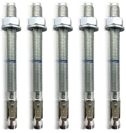 Profi Schwerlastdübel M12x80-5 Stück | verzinkt - ETA Zulassung | Option 1 für gerissenen, ungerissenen Beton | Beton-Anker für hohe Lasten | Bolzenanker Betonanker Ankerbolzen Schwerlastduebel