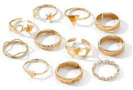 GIGB PBDK Gold Knuckle Rings Set for Women Boho Cross Eye Leaf Hug Stackable Rings Vintage Pearl Sun Moon Star Joint Finger Rings Aesthetic Statement Rings Dainty Jewelry Gifts (11Pcs)