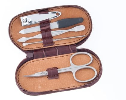 Gifaz - Set manicure pedicure da viaggio piccolo con forbici per pelle in Acciaio Inox e ferretti
