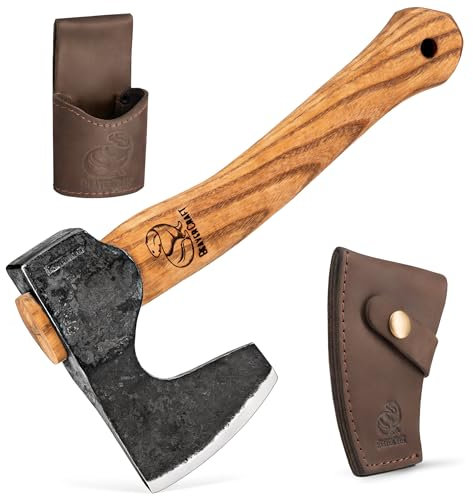 BeaverCraft Ascia da bushcraft Ascia per intaglio del legno AX6 Asce da campeggio forgiate a mano e accette Ascia per spaccare il legno Ascia da foresta per tagliare la legna, asce da giardinaggio