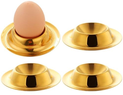 Fituenly Goldfarbener Eierbecher, 4 Stück, Stapelbare Edelstahl-eierablagen, Tassen, Eierständer