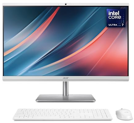 Acer Aspire C27-195ES All-in-One Desktop - Intel Core Ultra 7-155U, 16GB, 1TB SSD, Integrated ARC, 27 Full HD, Windows 11, White