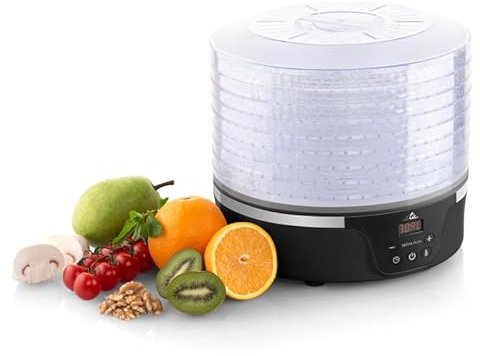 ETA Deshidratador Secca Plus I 380 W I Ajuste de temperatura 35-70 °C I 8 rejilla libre de BPA I diámetro 28 8 cm I Pantalla LCD I Control Digital I Temporizador I Frutas, verduras, champiñones, carne