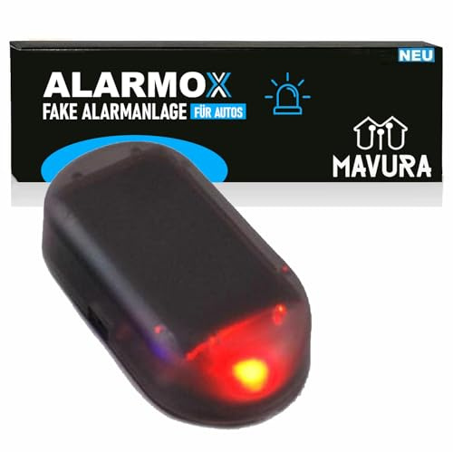 ALARMOX LED Solar Alarmanlage Auto Dummy Nacht Diebstahlsicherung Alarmanlage