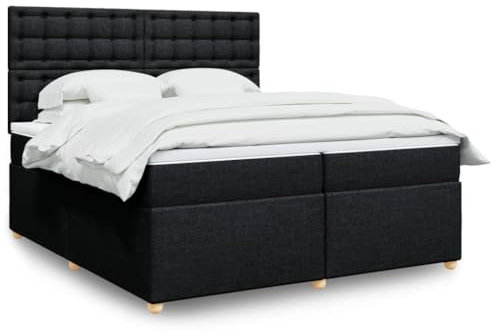 qohoio Boxspringbett mit Matratze Betten Mit Matratze Schlafzimmer Bett Boxspringbett Mit Matratze Schwarz 200x200 cm Stoff - 3291403