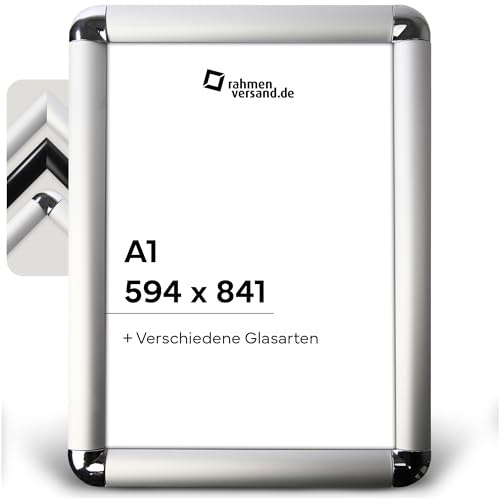 PANORAHMA BILDERRAHMEN Klapprahmen Silber - Arcylglas A1 59,4 x 84,1 / Klapprahmen DIN Maße zum Aufhängen / Klapprahmen Modern/rund