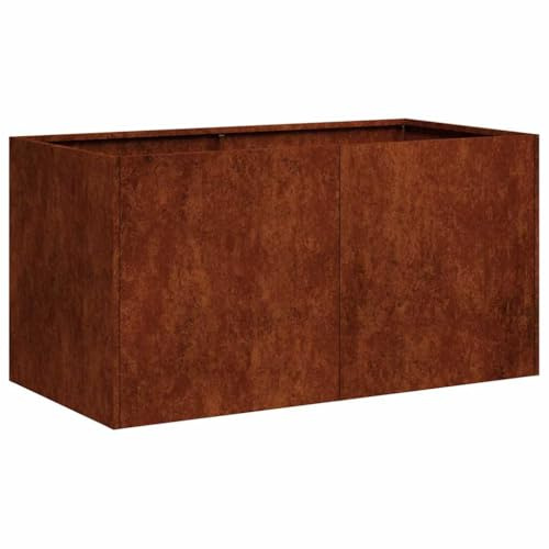 vidaXL Planteringskärl rostig 80x40x40 cm väderbeständigt stål, växtkruka, växtstativ, upphöjd bädd, planteringsställ, växtbricka, trädgårdsplanterare