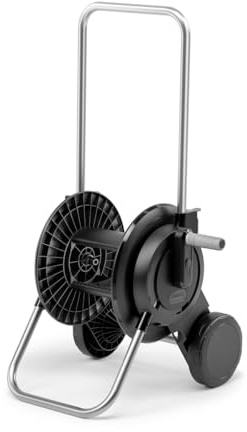 Kärcher Dévidoir HT 2, Compact et Mobile avec Pied Extra Large, poignée réglable en Hauteur, raccord de Tuyau coudé, Noir